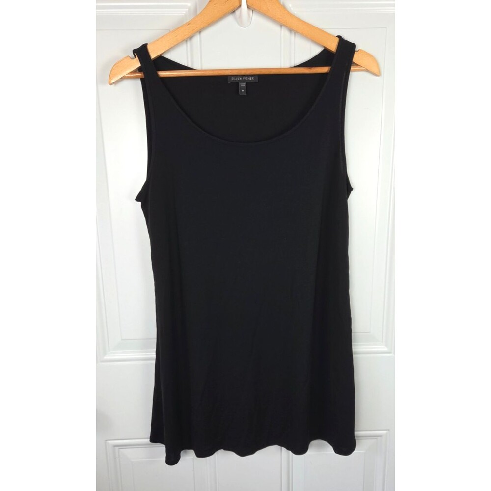Eileen Fisher 100% Silk Black Tank Top Size M